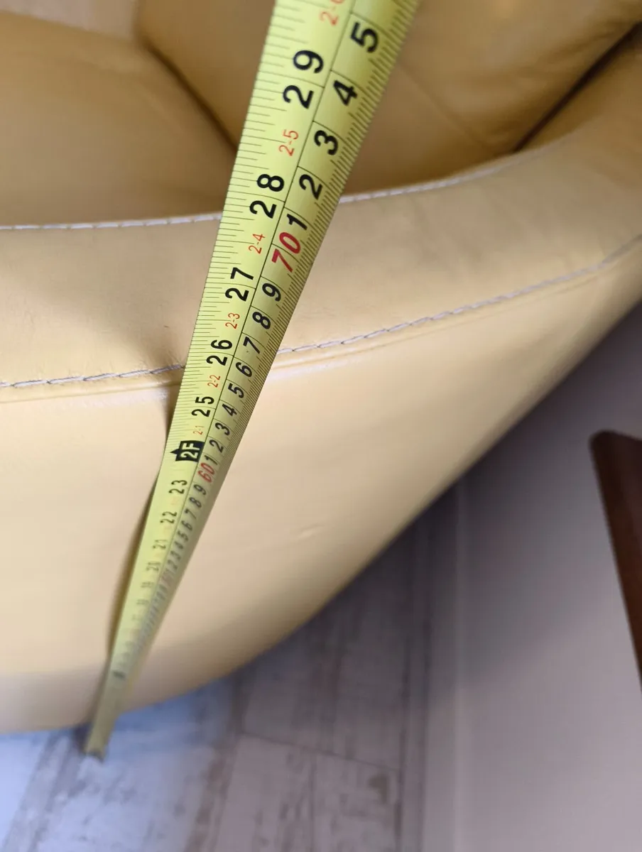 DFS Mustard Leather Cuddle Chair - Image 3
