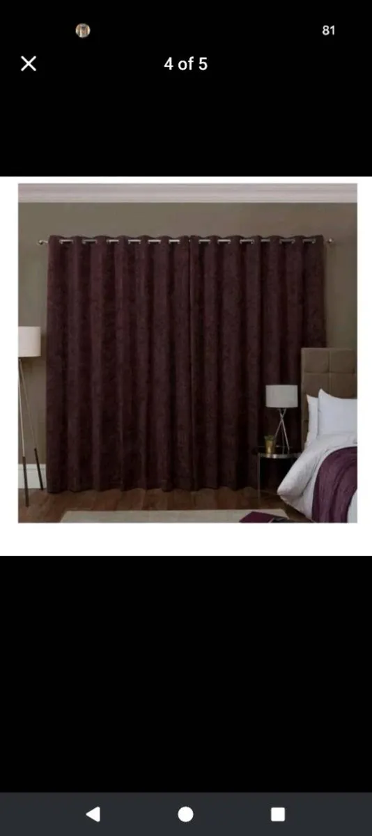 Mauve coloured curtains in Herringbone Design. - Image 4