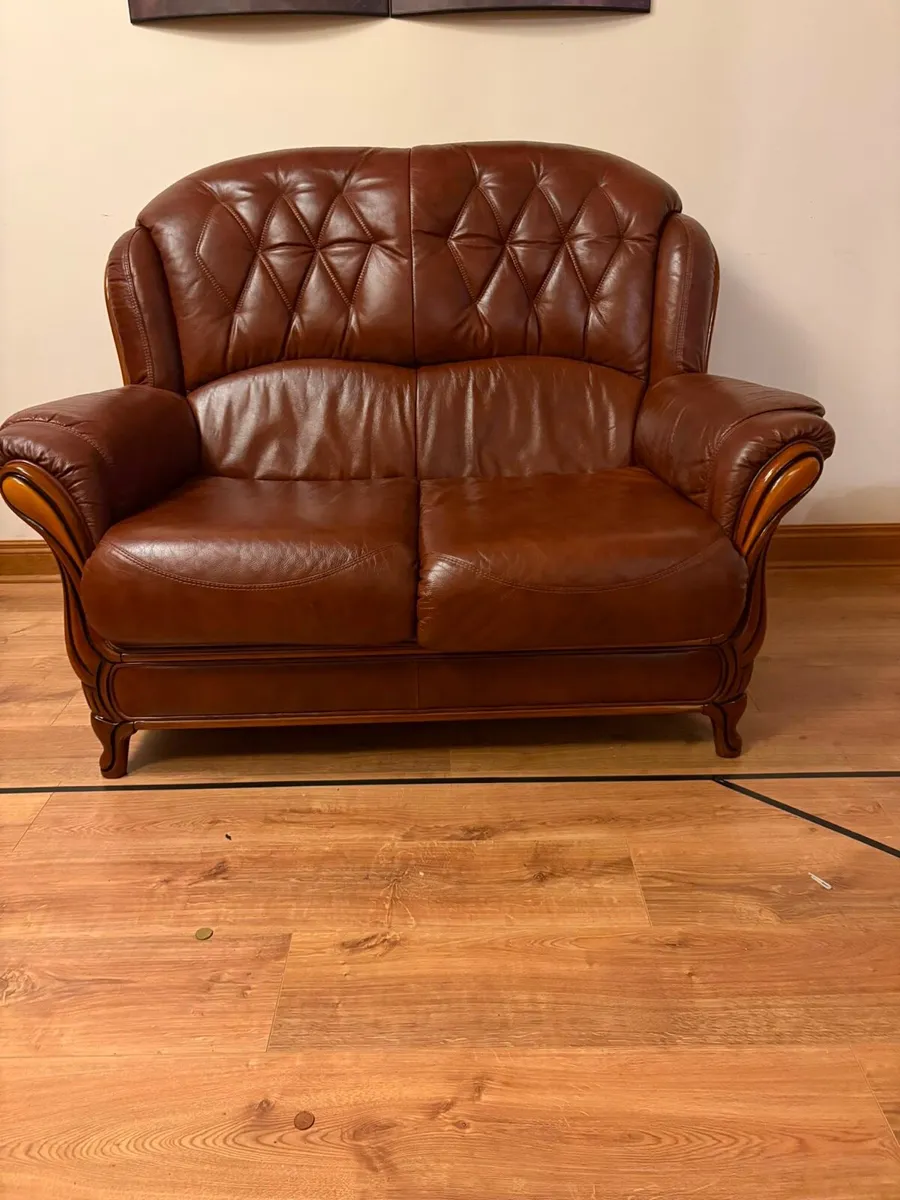 Italian Leather Sofa - Image 3