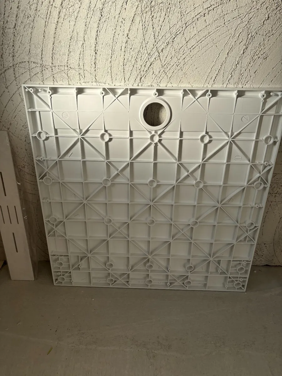 Shower Tray Slim White 1000x1000mm Stone Effect - Image 4