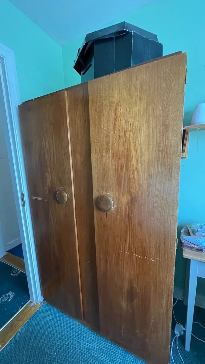 Retro wardrobe and 1 bedside locker - Image 1