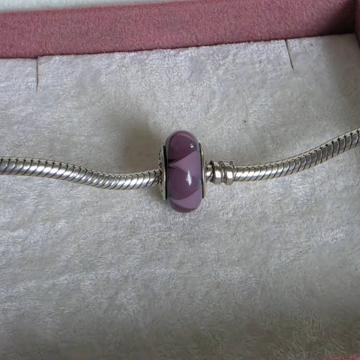 Pandora Purple triangles murano glass charm - Image 3
