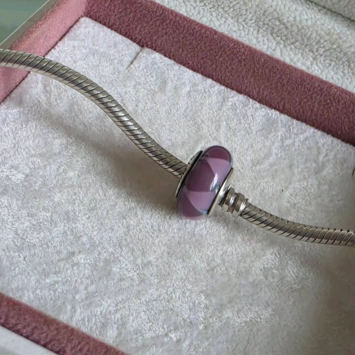 Pandora Purple triangles murano glass charm - Image 4