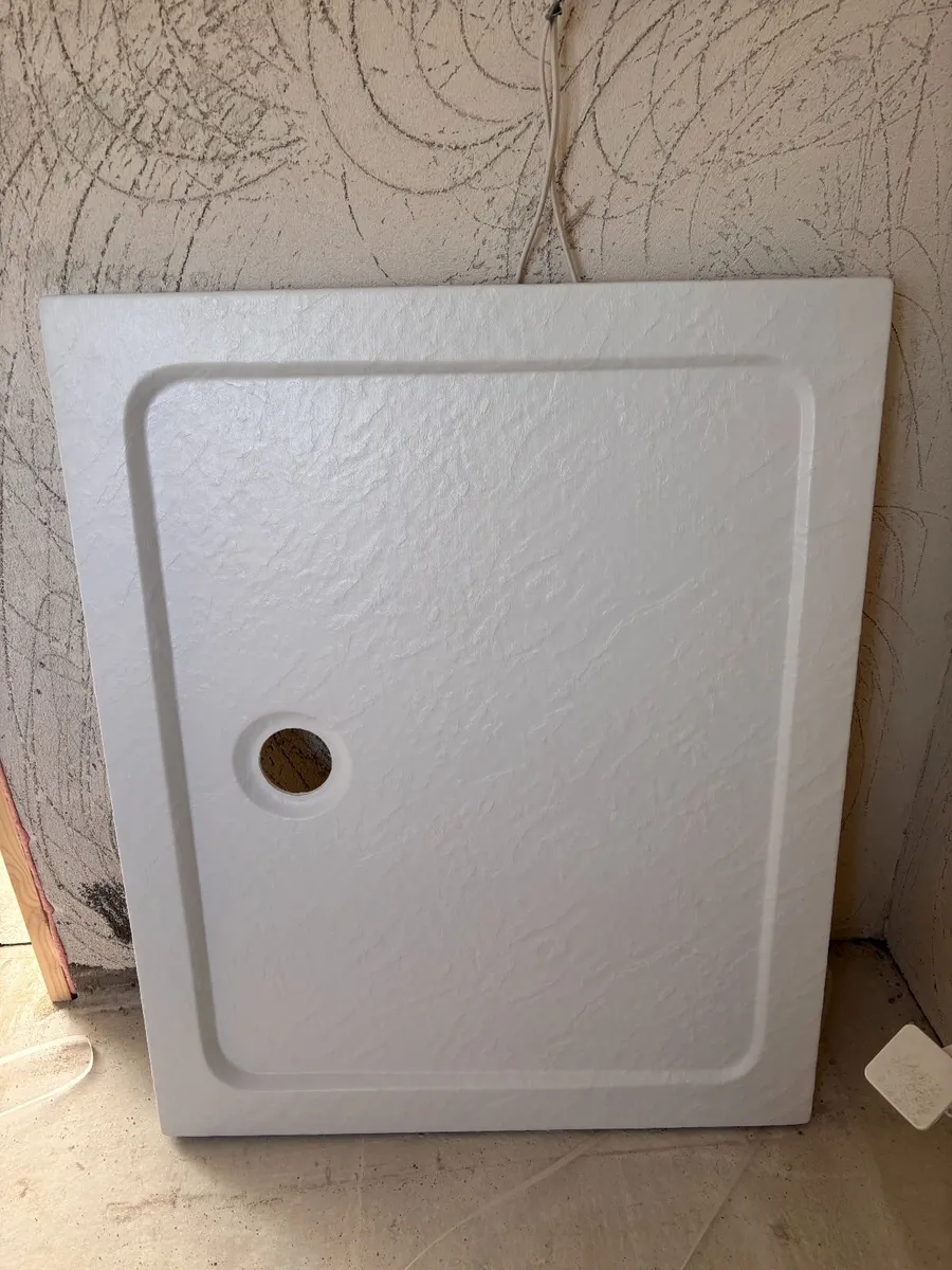 Shower Tray Slim White 1100x900mm Stone Effect - Image 1