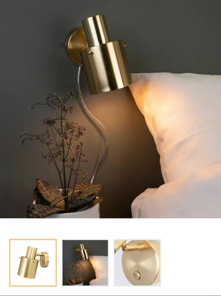 Brass wall lamp plug in - Image 2