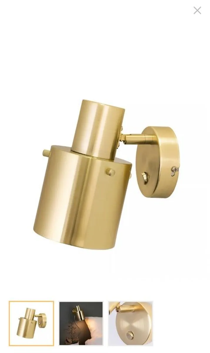Brass wall lamp plug in - Image 1