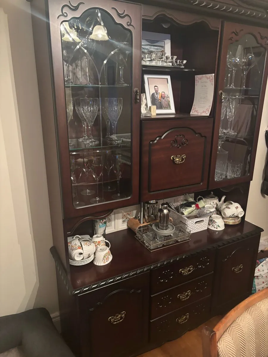 Classic dark wood antique china cabinet - Image 3