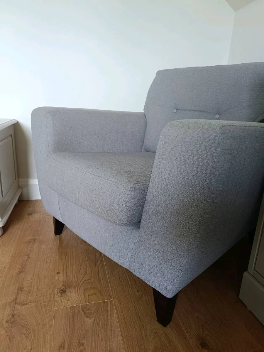 Light Grey Fabric Armchair - Image 1