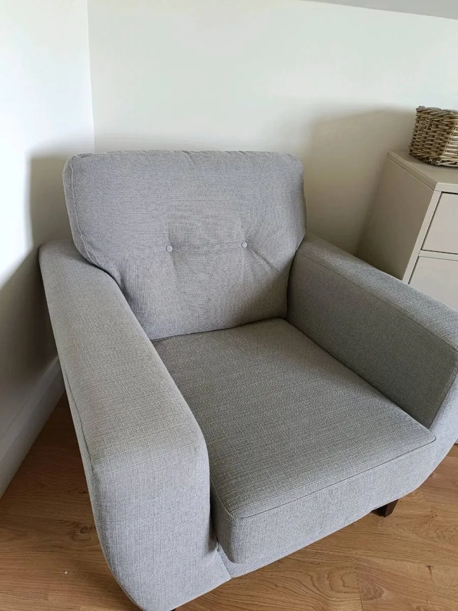 Light Grey Fabric Armchair - Image 3