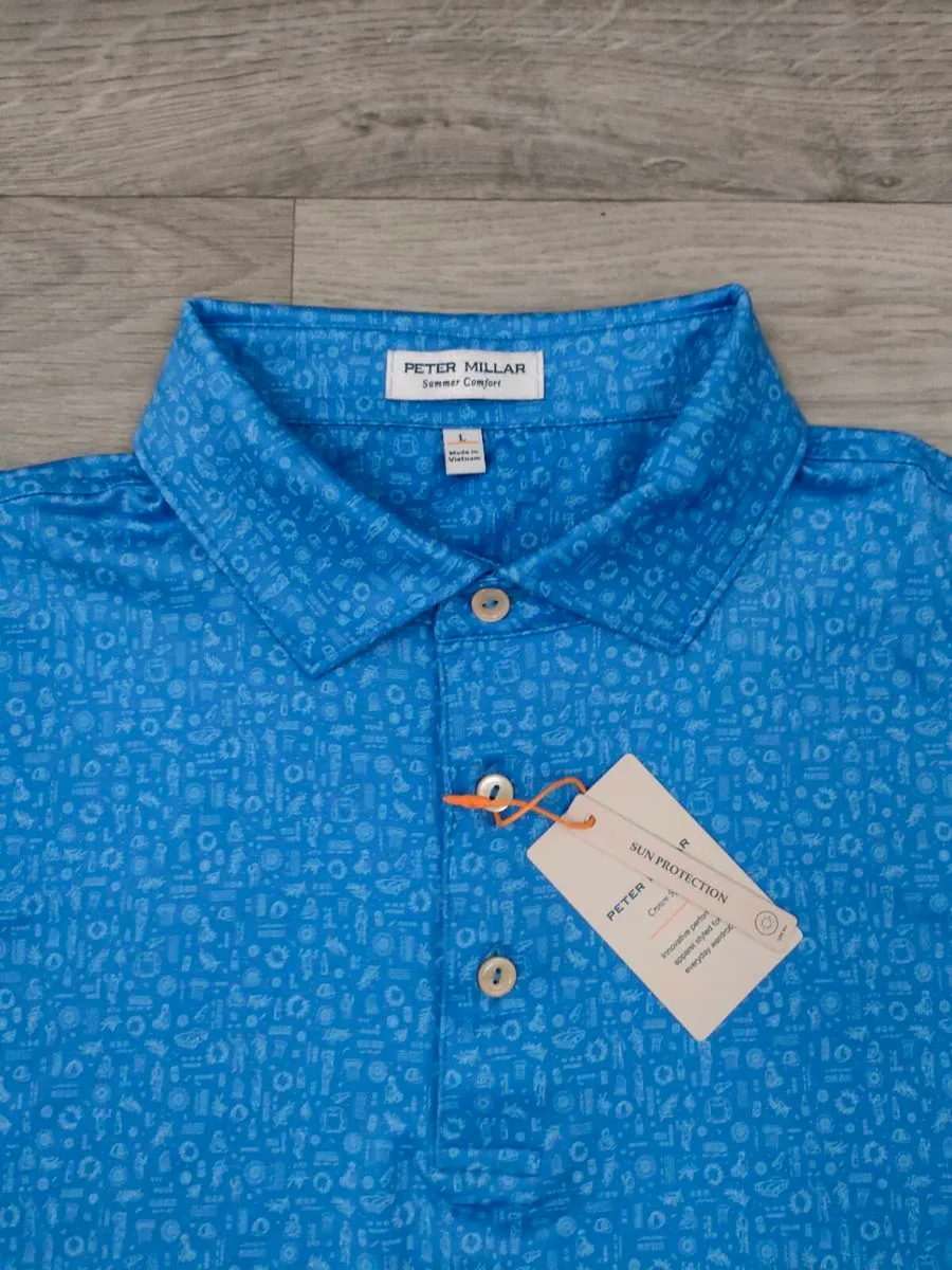 NEW Peter Millar Golf Polo Shirt Mens Large - Image 3