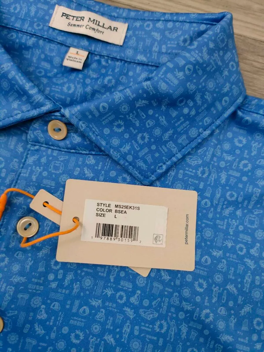 NEW Peter Millar Golf Polo Shirt Mens Large - Image 4