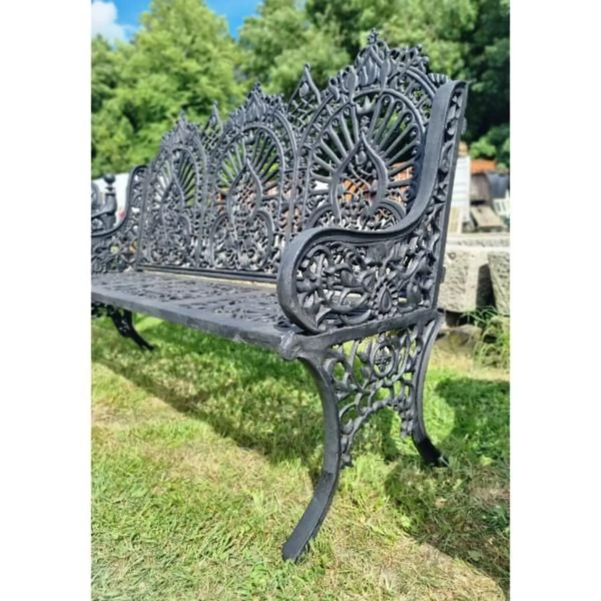 Bench Cast Iron Crown Large Black CH R 714 B - Image 2