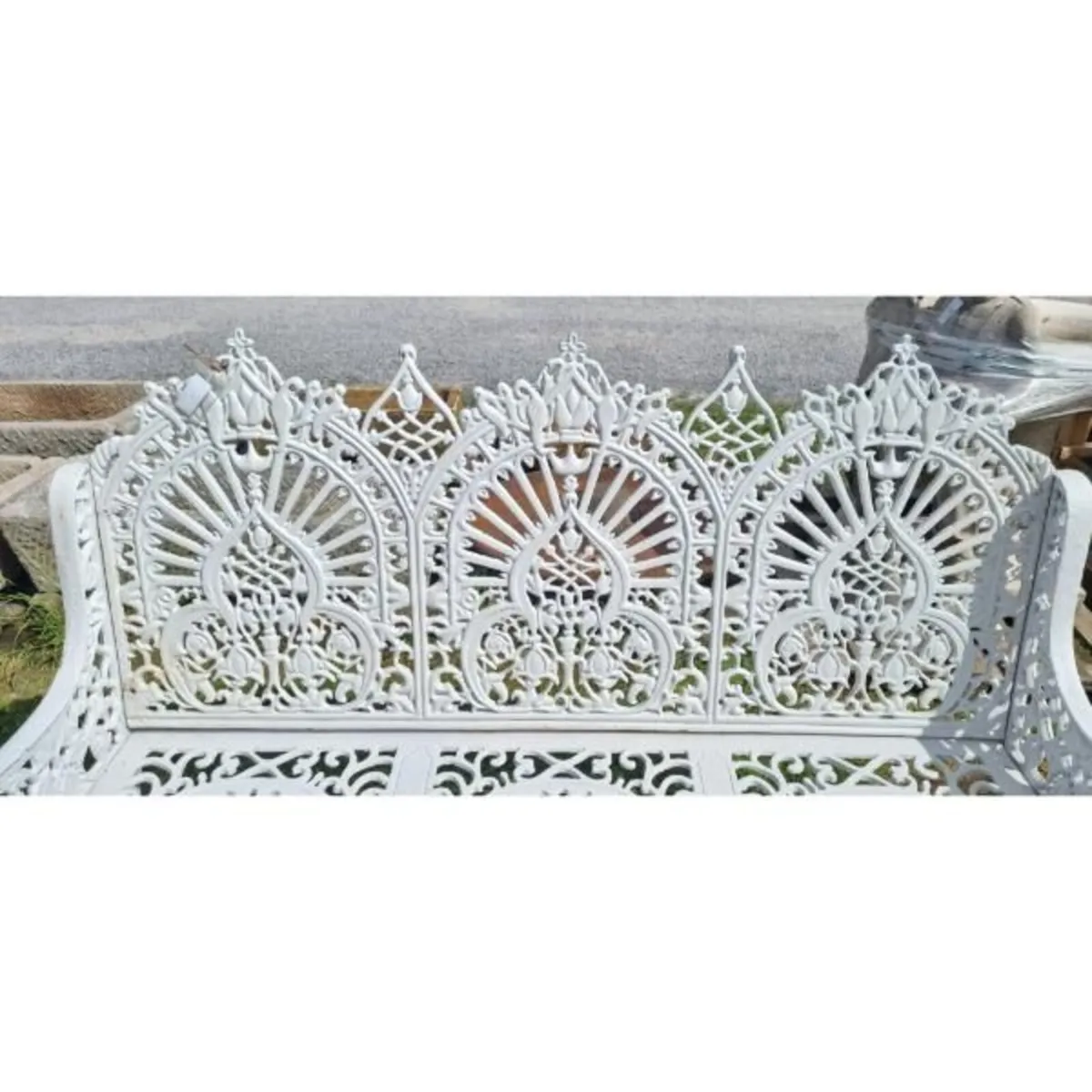 Bench Cast Iron Crown Large White CH R 714 W - Image 2