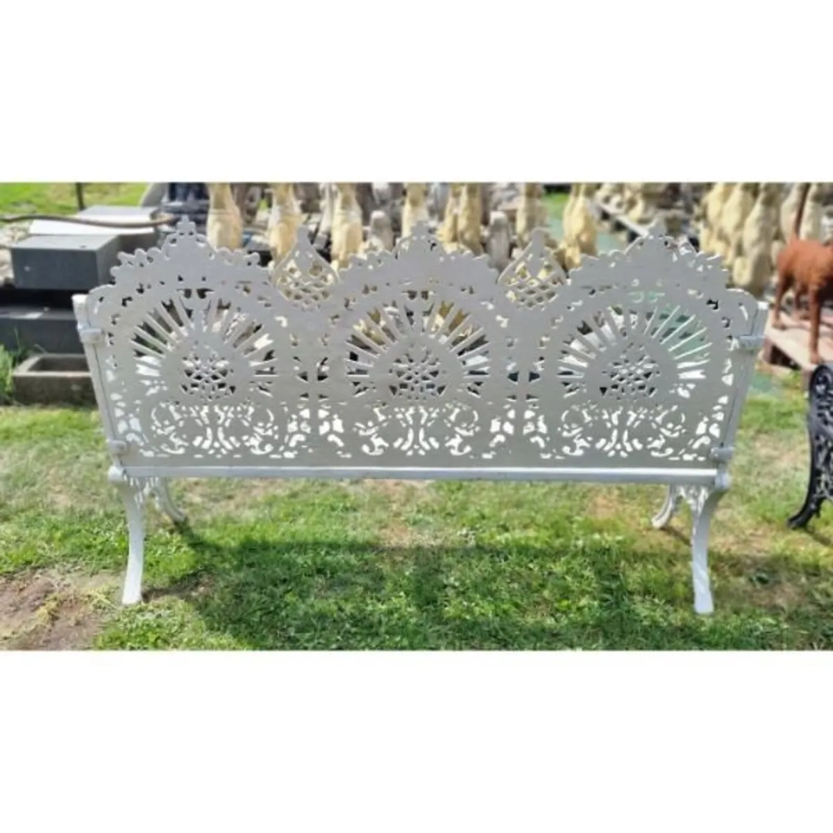 Bench Cast Iron Crown Large White CH R 714 W - Image 4