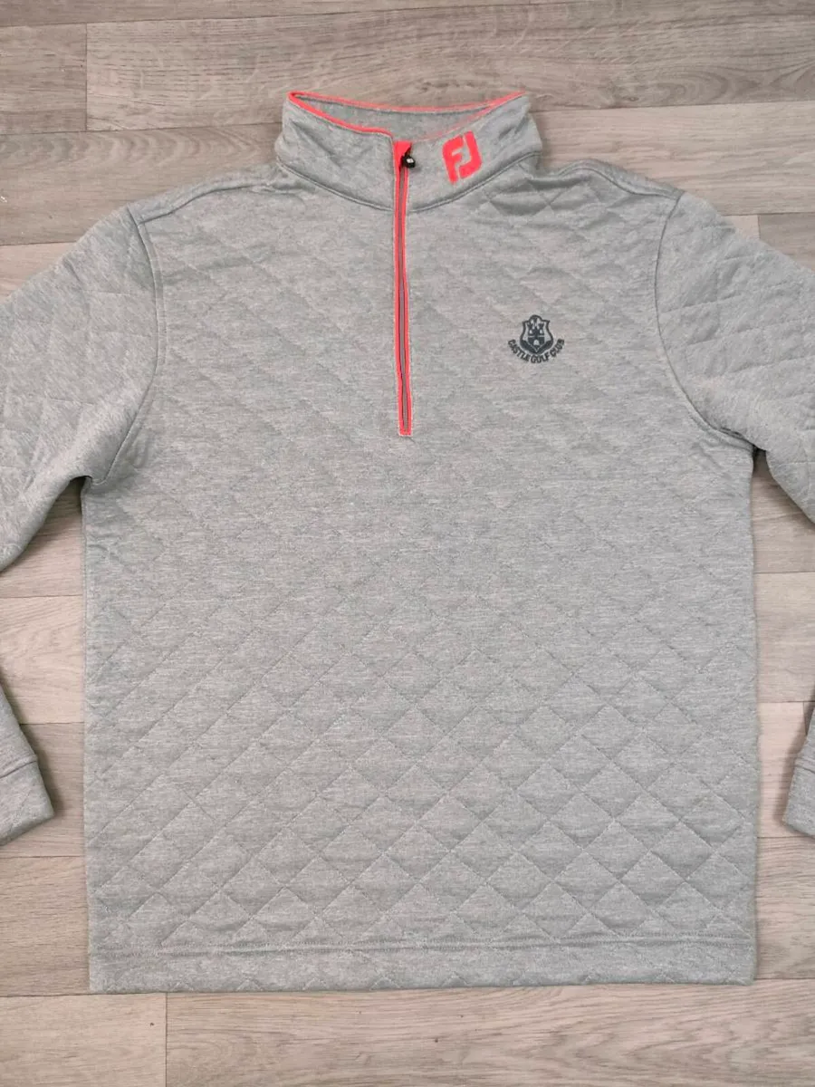 FootJoy FJ Half Zip Quilted Golf Jumper Mens M - Image 2