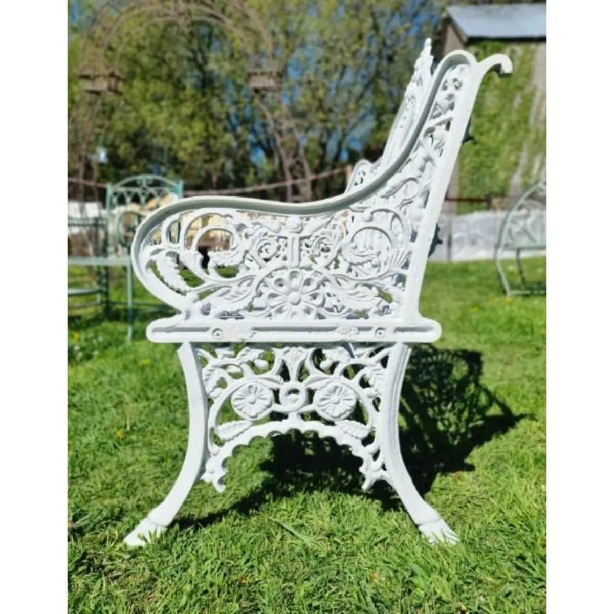 Bench Cast Iron Crown White CH 722 W - Image 3