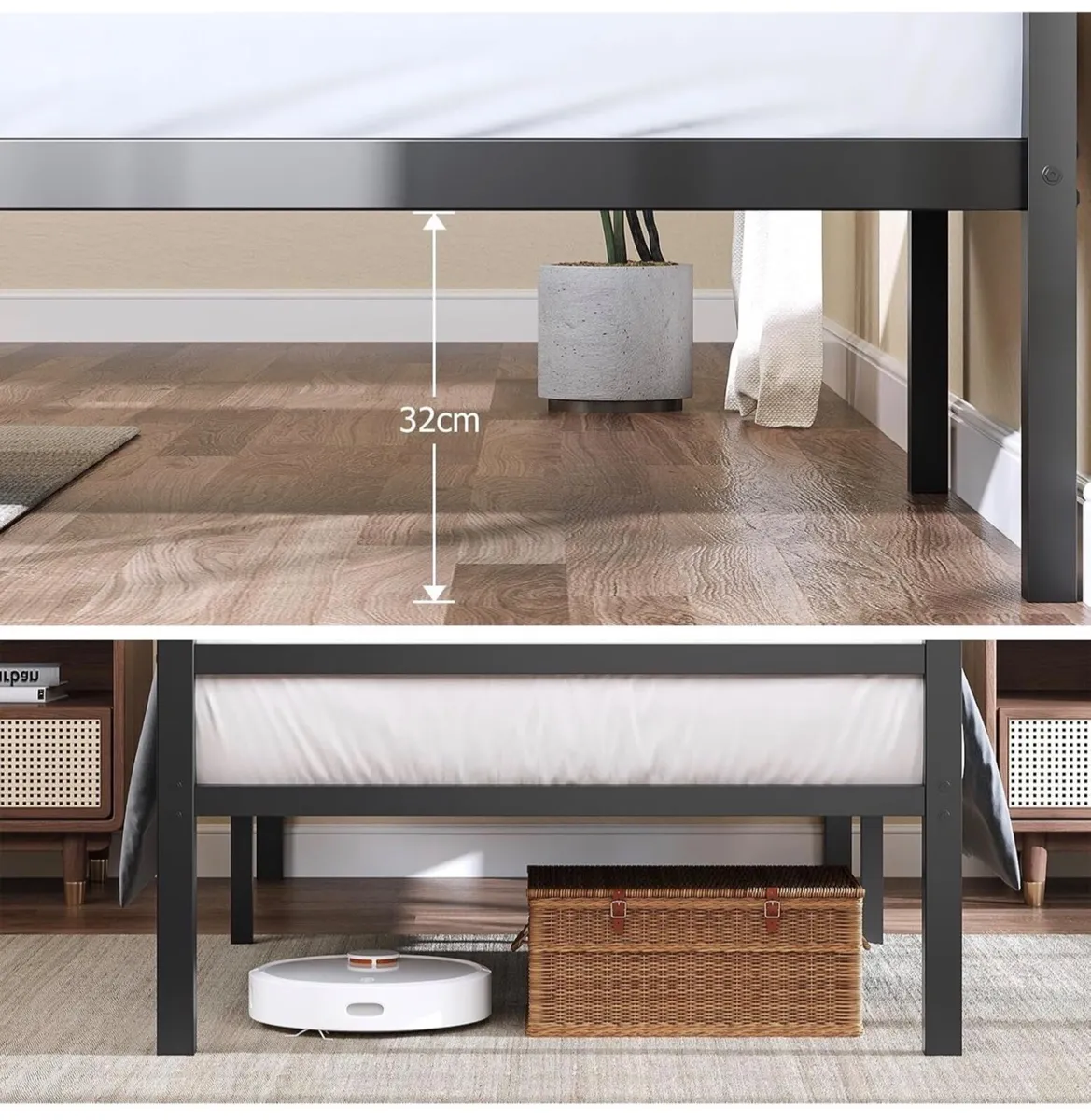 3ft Single Metal Bed Frame 90 x 190cm Iron Bed Fra - Image 4