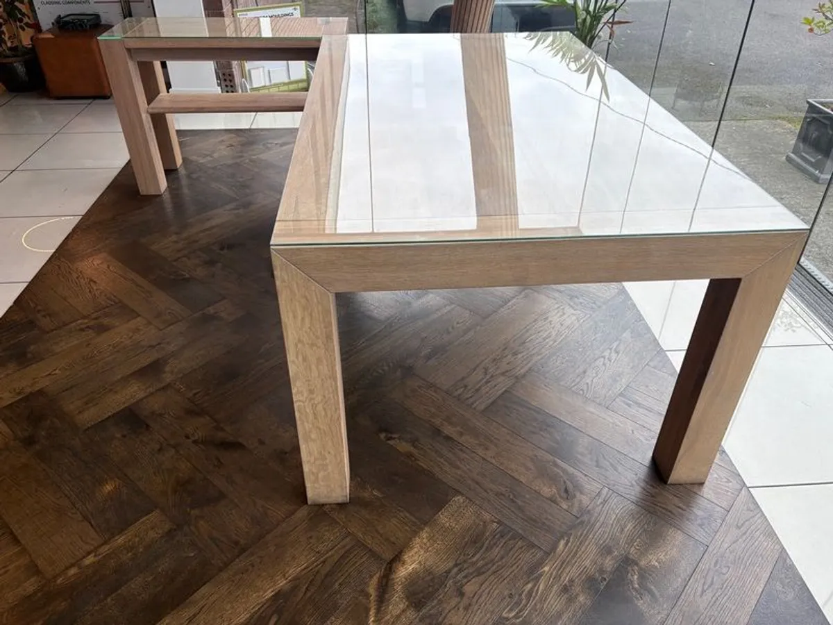 Soild Oak Table & Side Table - Image 2