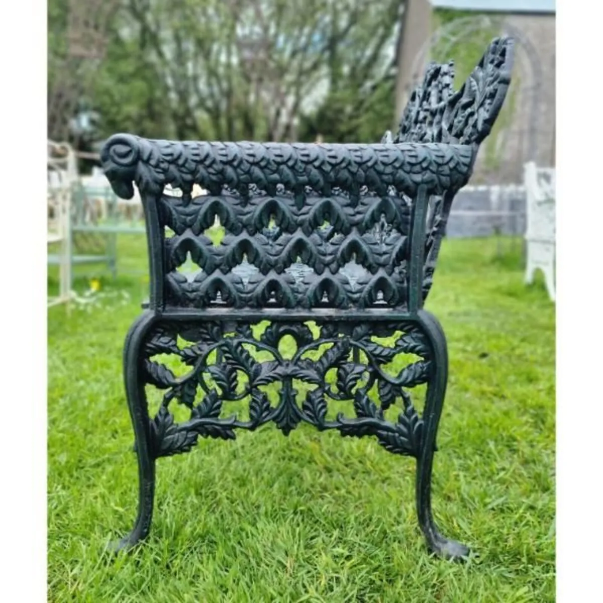 Bench Cast Iron Rams Head D815 - Image 4