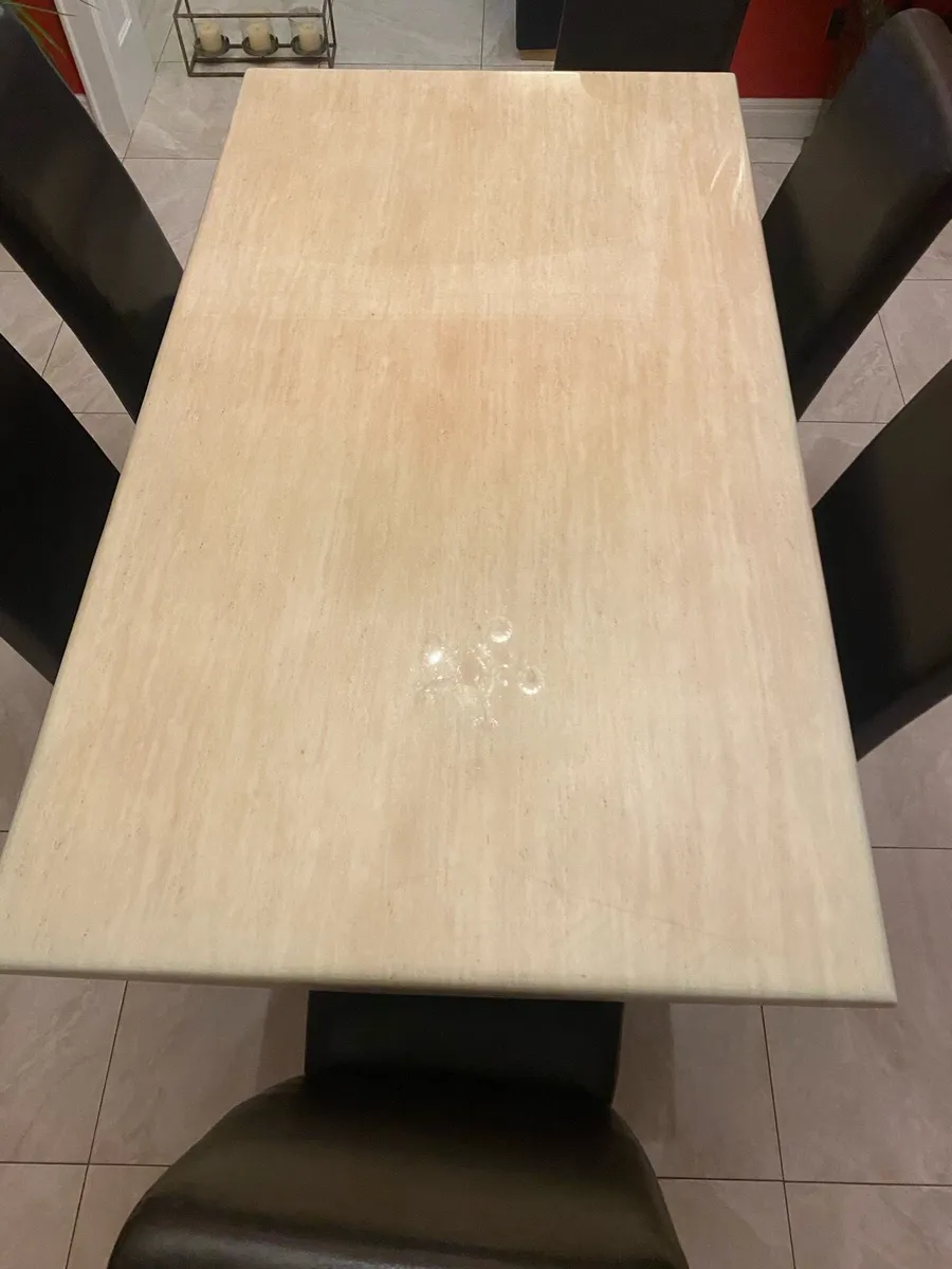 Marble Table and 6 Leather Chairs €790 - Image 3