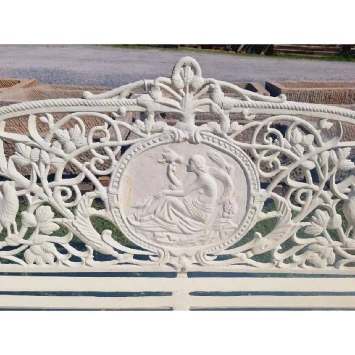 Bench Large White Cast Iron Lady Bench CH-R-S126-W - Image 2