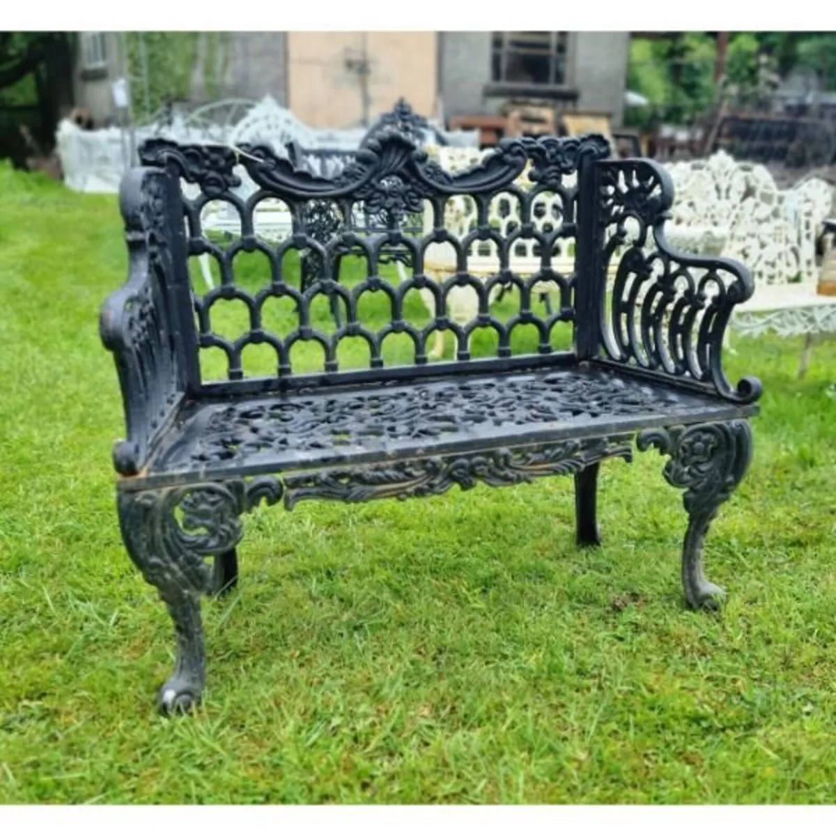 Bench Small Horse Shoe Cast Iron Black CH R 725 B - Image 1