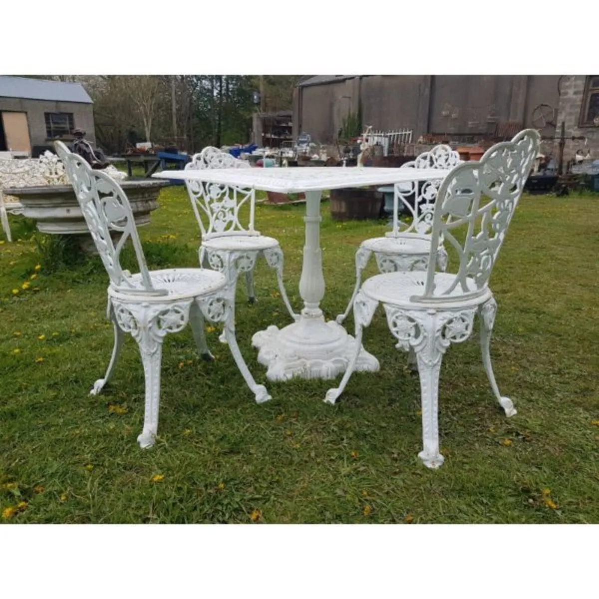 Cast Iron Garden Set – Square Table and Chairs – S - Image 1