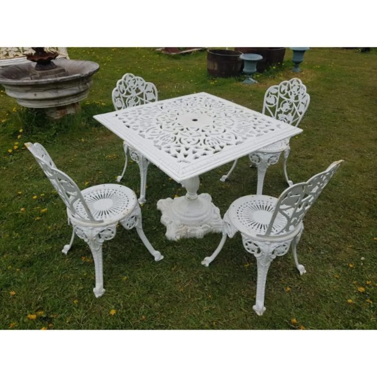 Cast Iron Garden Set – Square Table and Chairs – S - Image 2