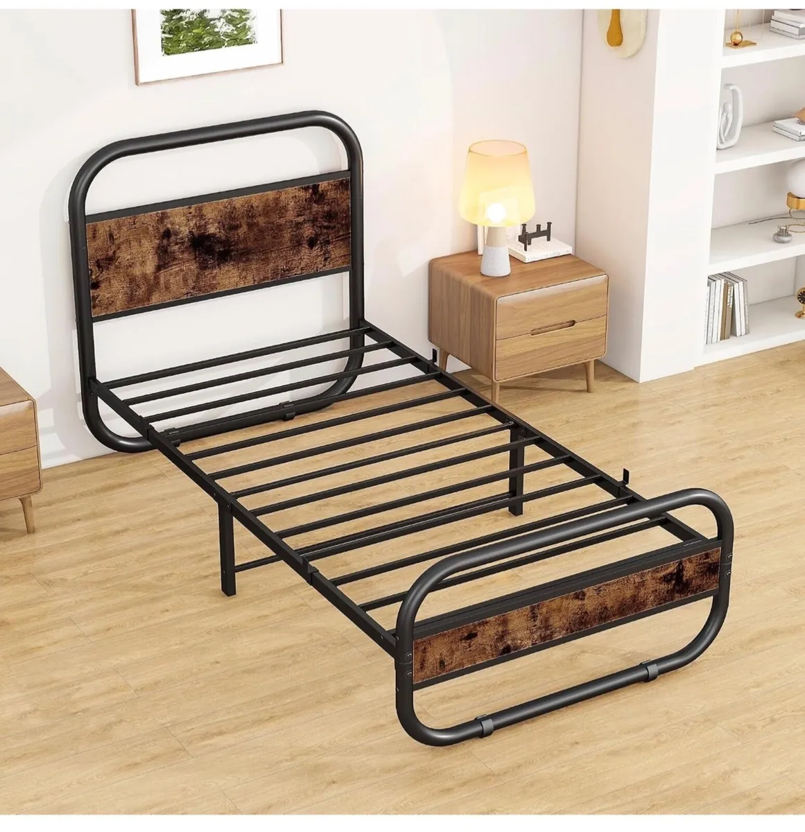 3ft Single Bed Frame,Metal Platform Bed 90x190 cm, - Image 4
