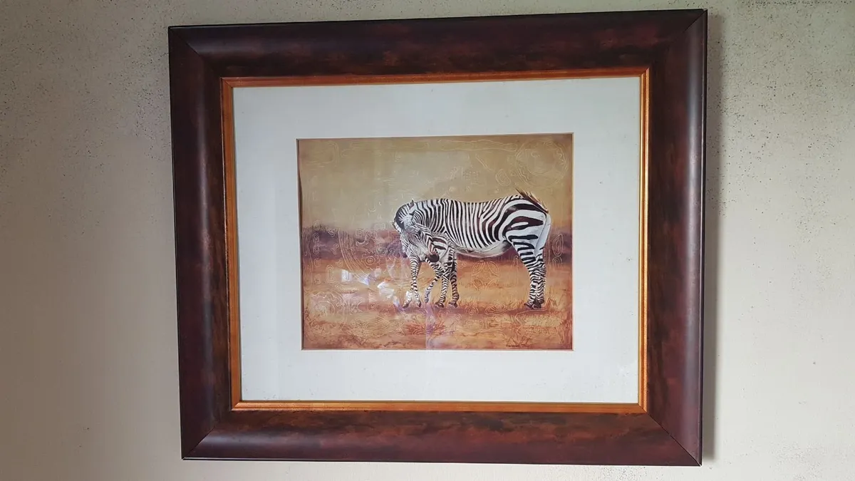 2Pc.Vanessa Jayne Framed Prints Lion &Zebra Family - Image 3