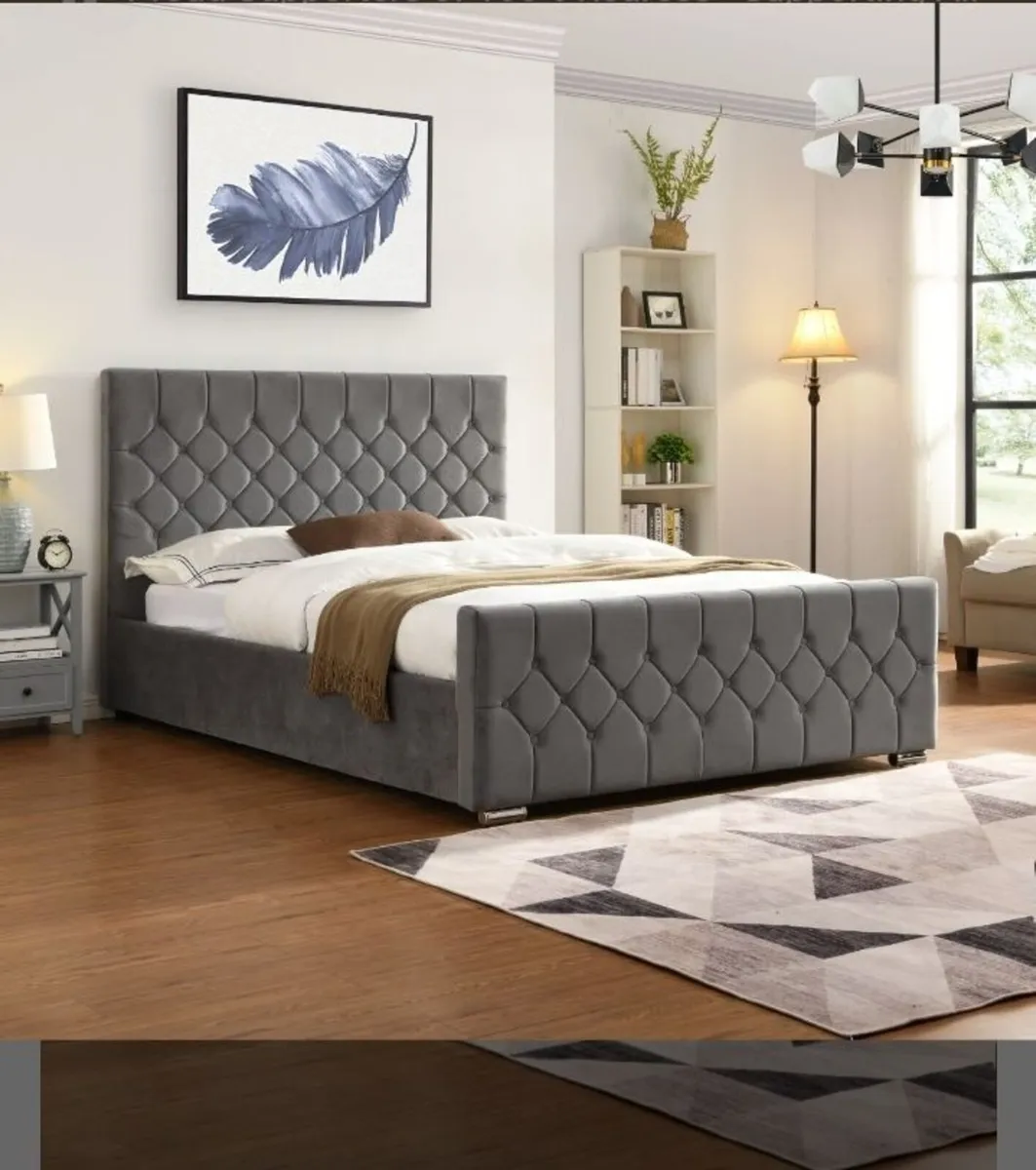 Galway Grey Fabric Bed - Image 2