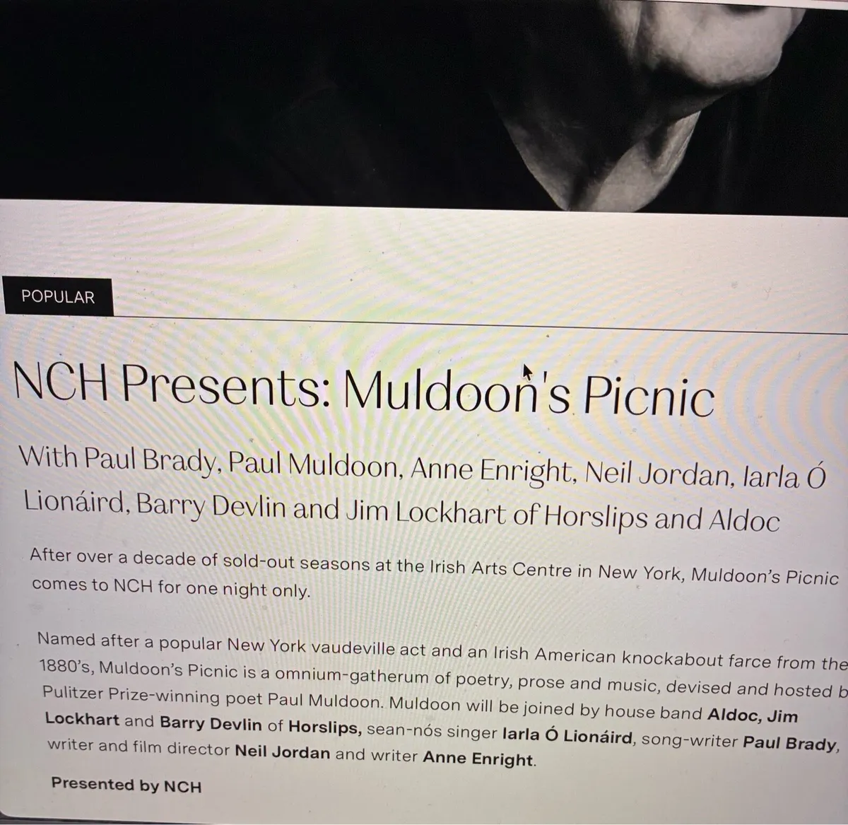 Muldoon’s Picnic. Concert tickets -