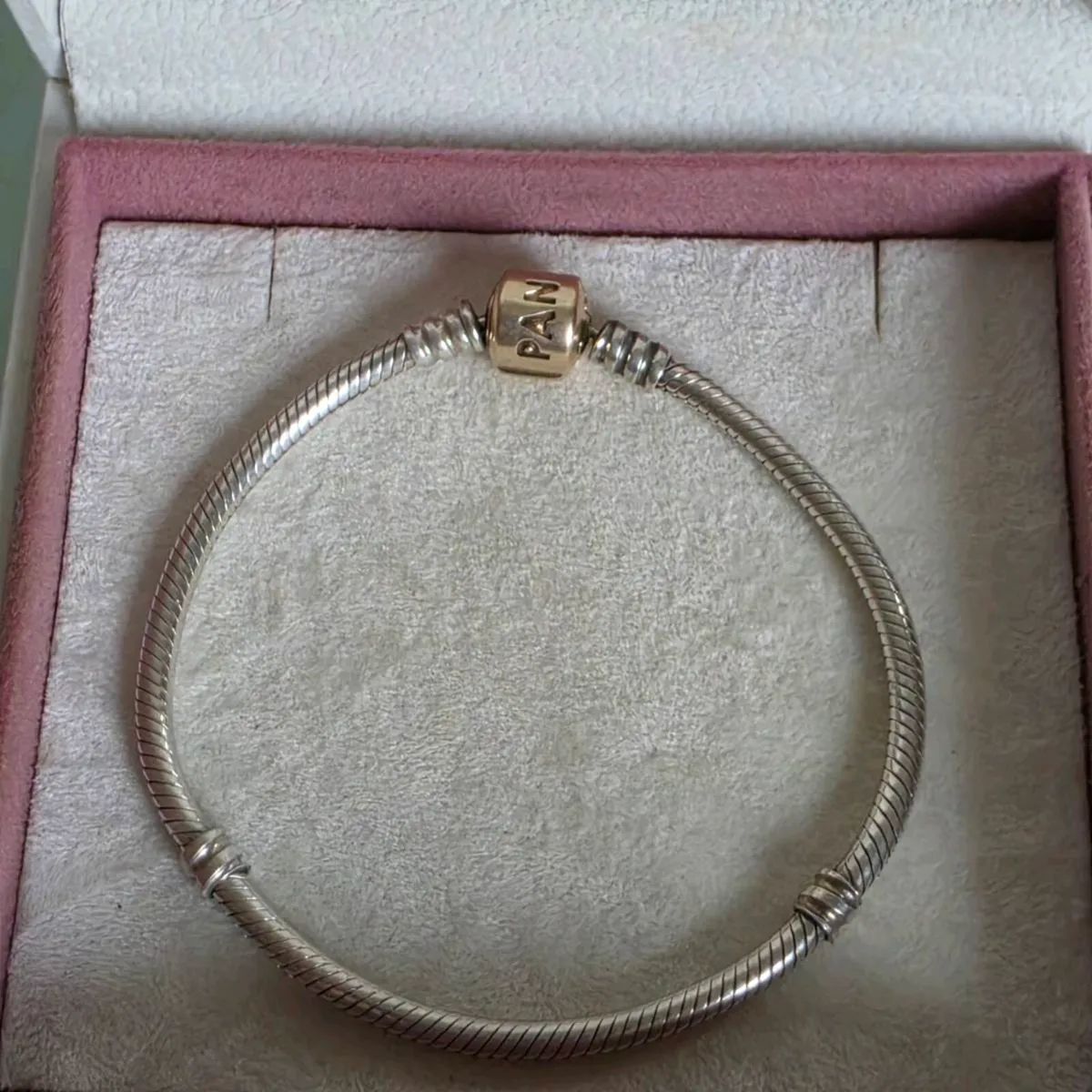 Pandora sterling silver bracelet with a 14k solid - Image 2
