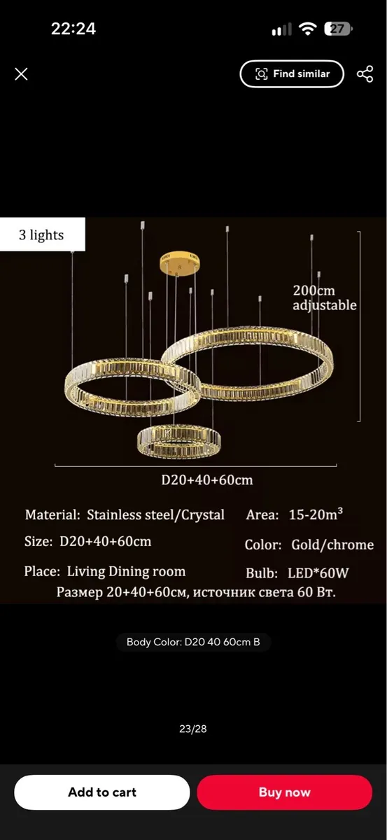 Luxury Crystal Ring Ceiling Pendant light - Image 4
