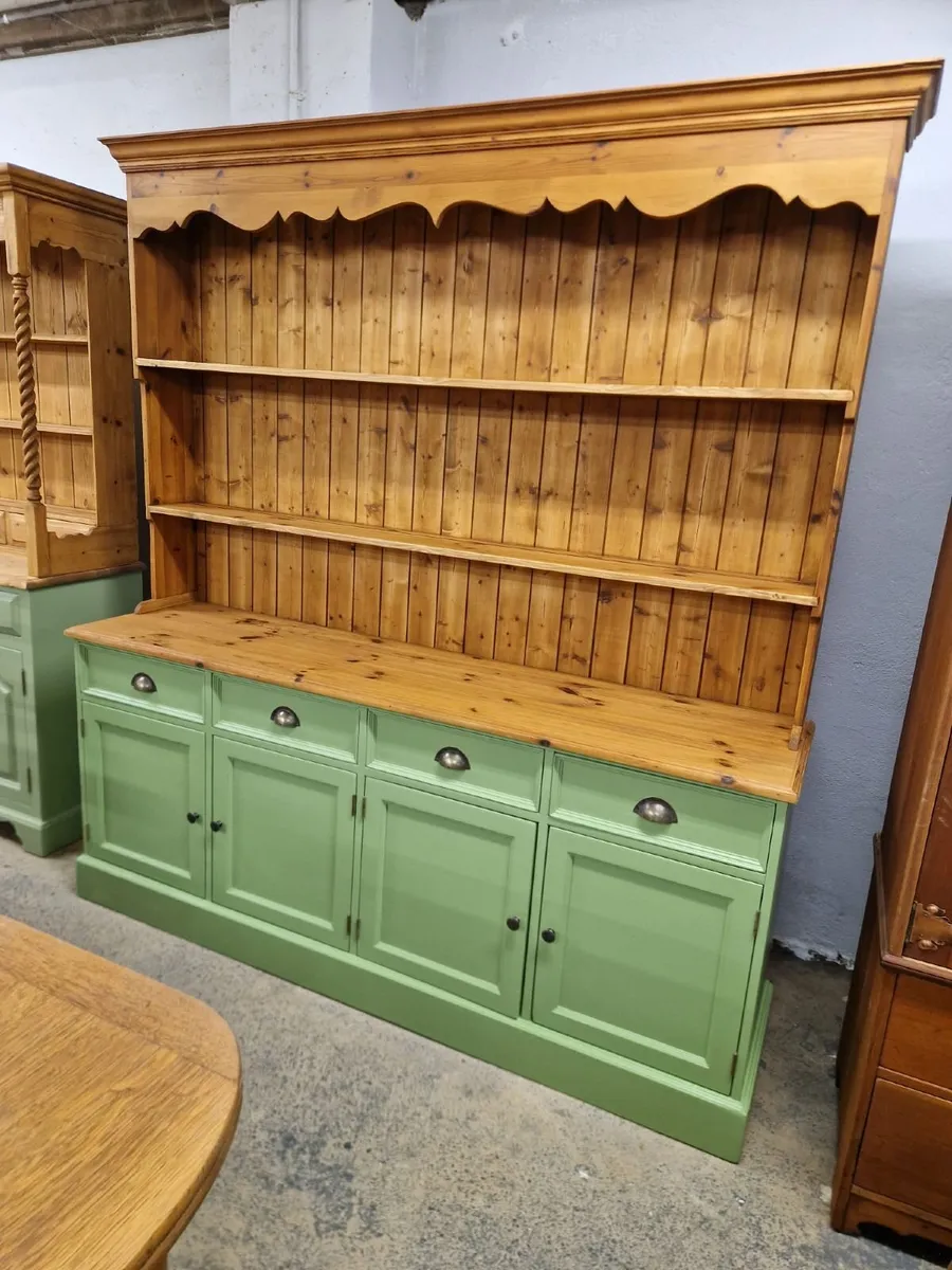Large 6ft vintage pine kitchen dresser - Image 1