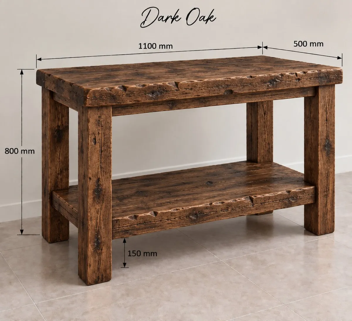 Handmade Rustic Wood Bathroom Vanity Unit - Image 3