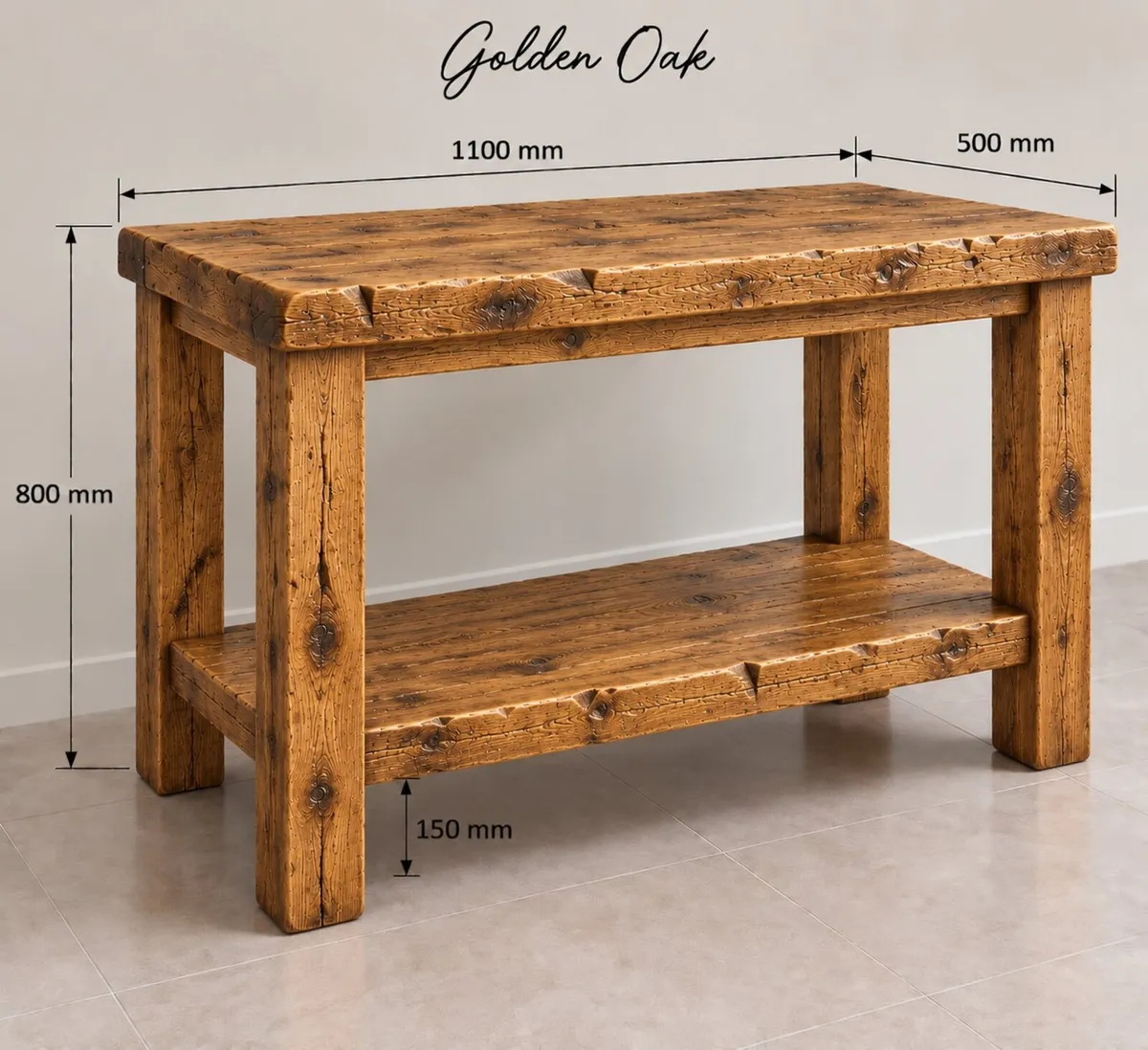 Handmade Rustic Wood Bathroom Vanity Unit - Image 4