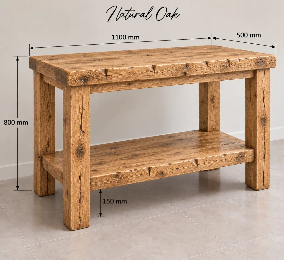 Handmade Rustic Wood Bathroom Vanity Unit - Image 2
