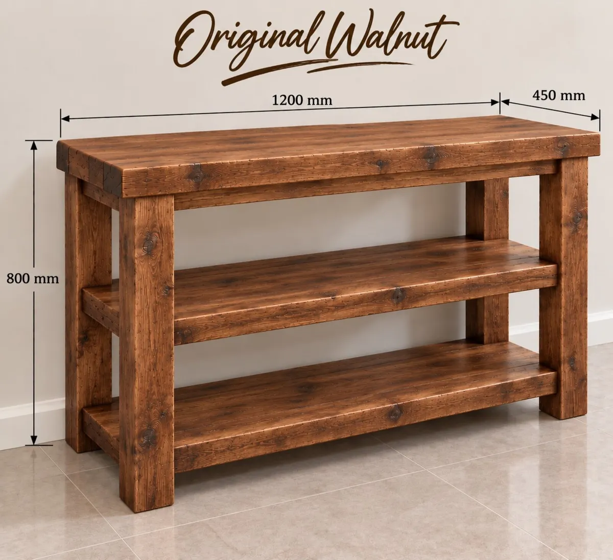 Handmade Rustic Bathroom Double Vanity - 1200mm - Image 3