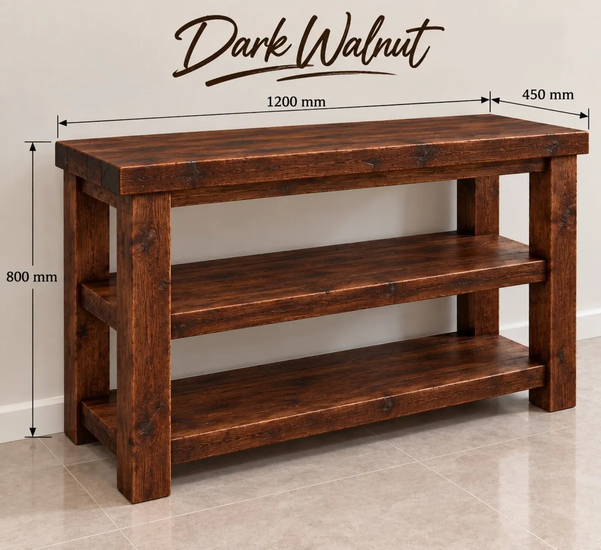 Handmade Rustic Bathroom Double Vanity - 1200mm - Image 2