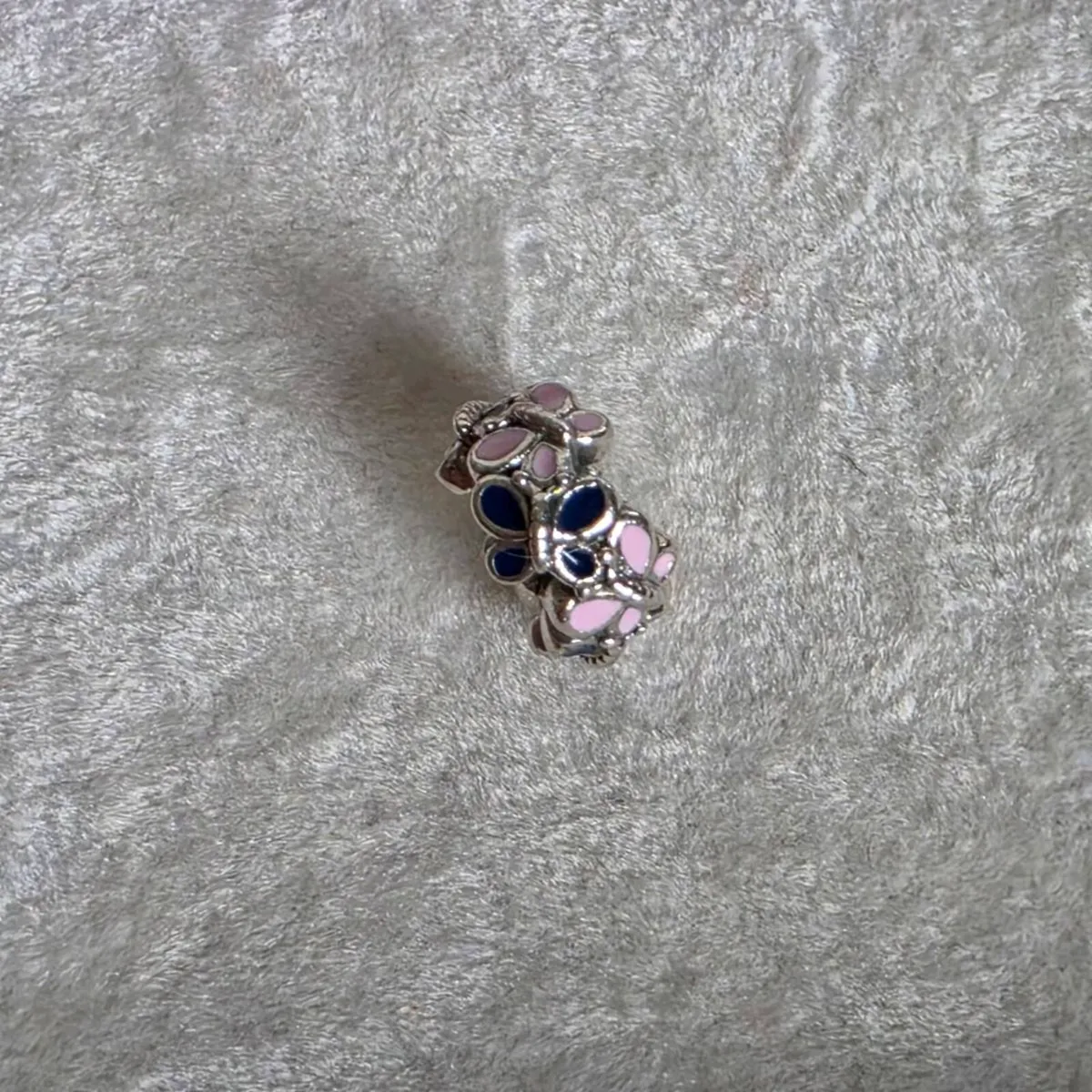 Pandora pink/blue butterfly  spacer charm - Image 2
