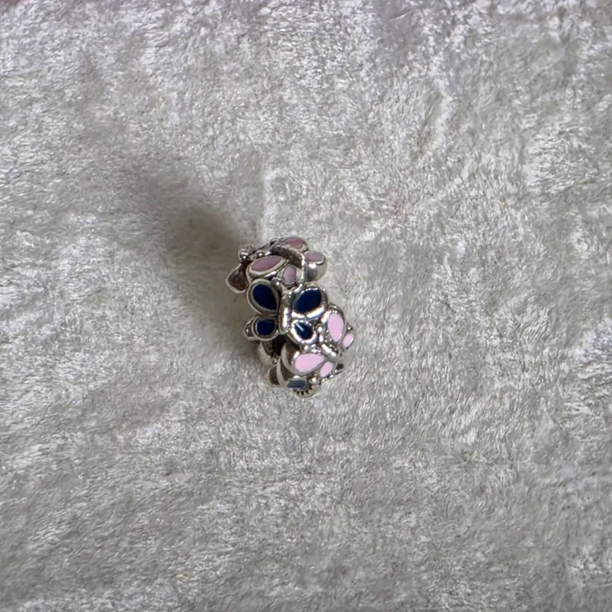 Pandora pink/blue butterfly  spacer charm - Image 3