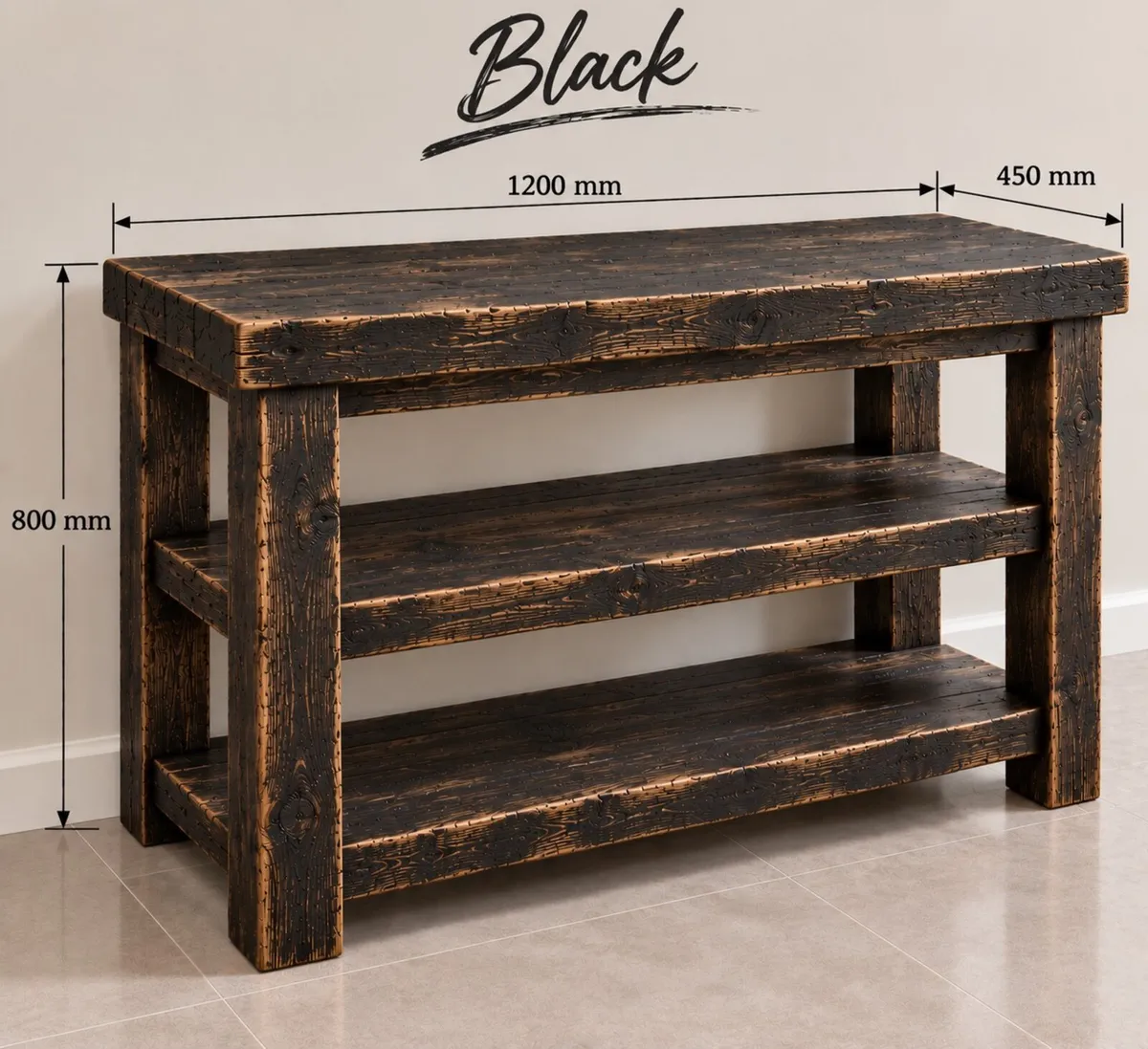 Handmade Rustic Black Bathroom Vanity Unit - Image 1