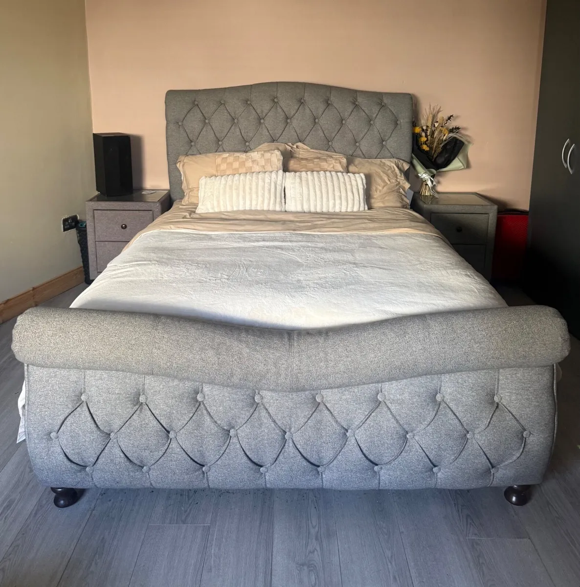 Bedframe plus 2 lockers €750 or nearest offer - Image 1