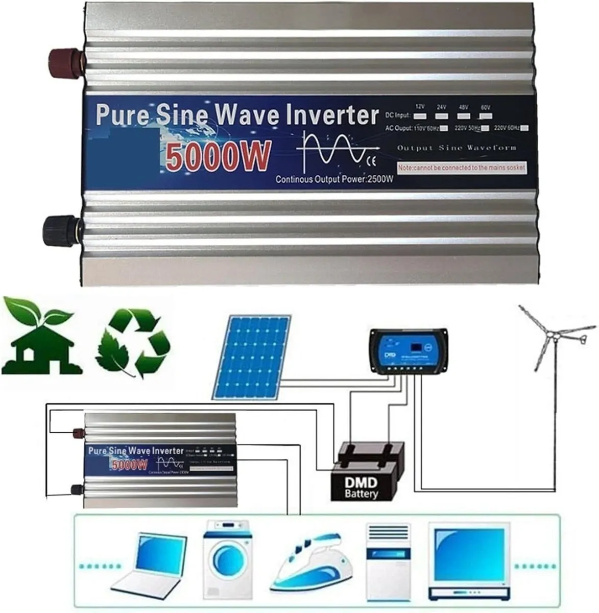 5000W Solar Power Inverter with LED - Image 2