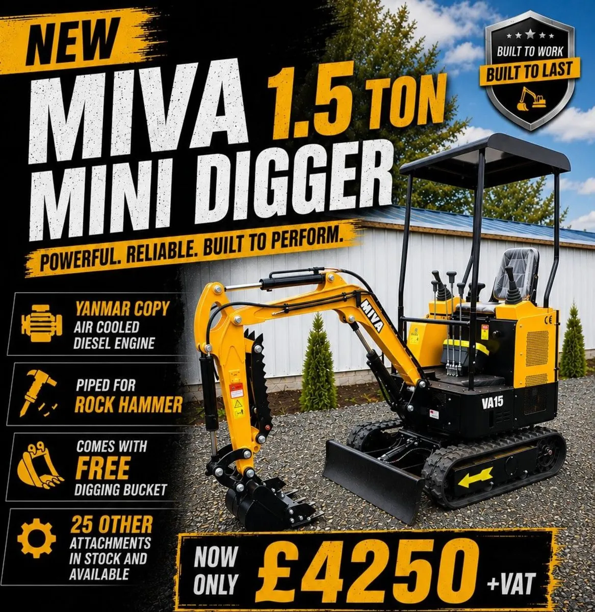 MIVA 1.5D 1.5 TON MINI DIGGER ▶️ - Image 1