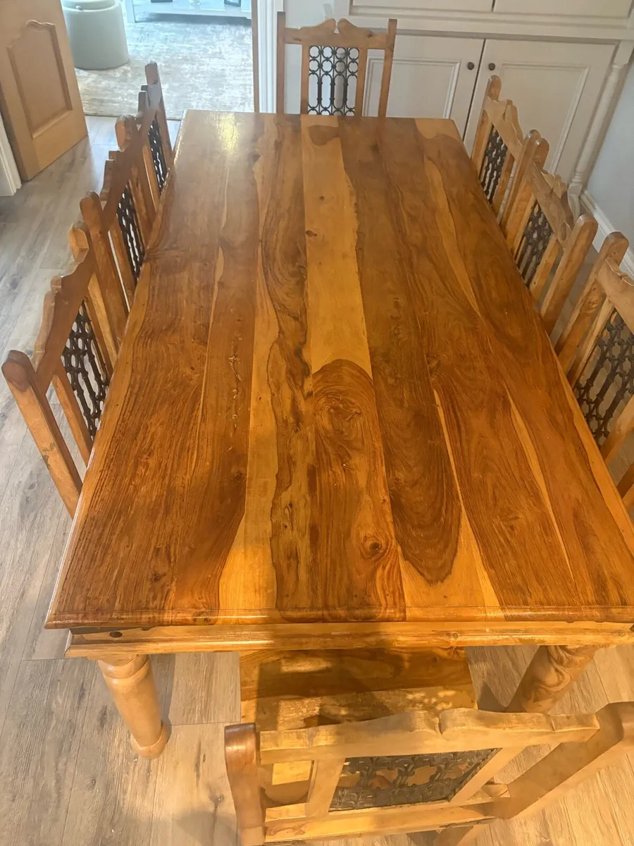 Solid wood Dining Table & 8 Chairs - Image 2
