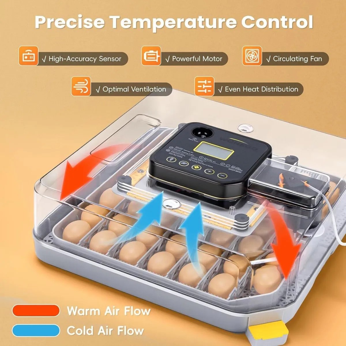 48-Egg Fully Automatic Incubator 12V/220V - Image 3
