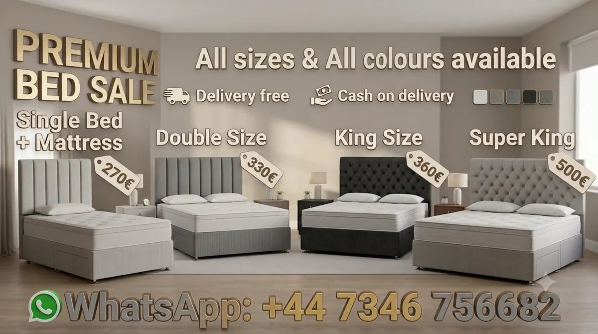 Premium Luxury Divan Bed Set with Headboard - Image 1