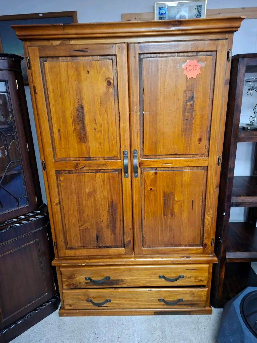 RUSTIC PINE WARDROBE - Image 1